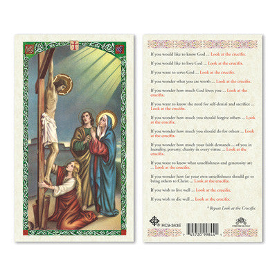 Look at the Crucifix Prayer Card