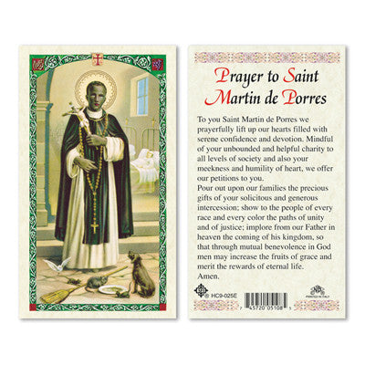 Saint Martin de Porres Prayer Card