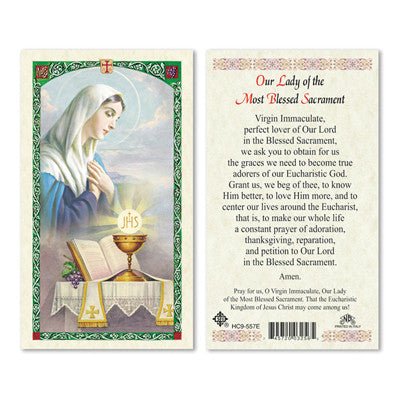 Our Lady of the Most Blessed Sacrament Prayer Card