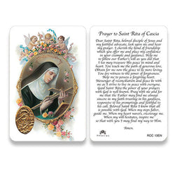 Saint Rita    Embossed Medal   Prayer Card