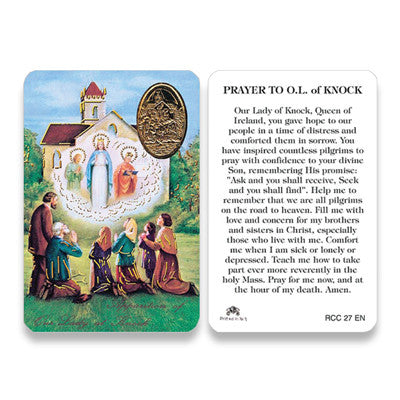Our Lady of Knock   Embossed Medal   Prayer Card