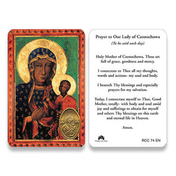 Our Lady of Czestochowa Embossed Medal Prayer Card