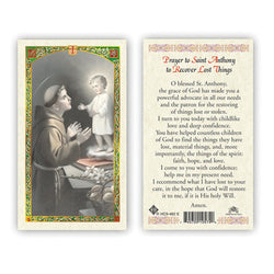 Saint Anthony Prayer to Recover Lost Things Prayer Card
