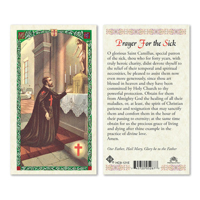 Saint Camillus (Prayer for the Sick) Prayer Card