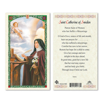 Saint Catherine of Sweden Prayer Card