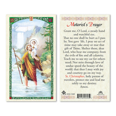 Saint Christopher Motorists Prayer Prayer Card