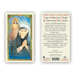 Saint Faustina Prayer Card