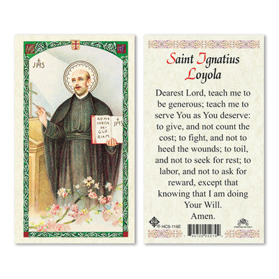 Saint Ignatius Loyola  Prayer Card