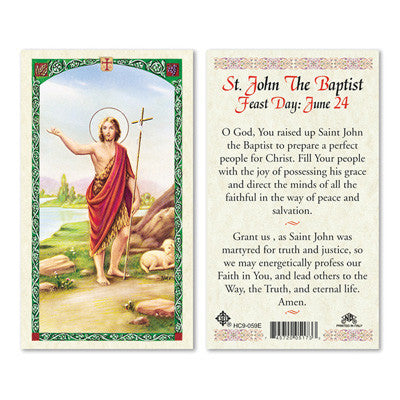 Saint John the Baptist Prayer Card