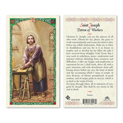 Saint Joseph Worker Prayer Card