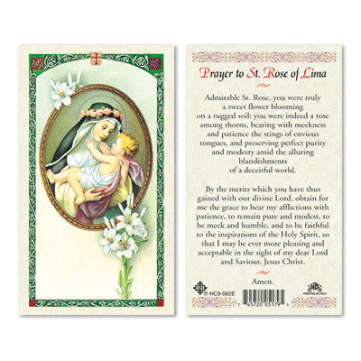 Saint Rose of Lima Prayer Card