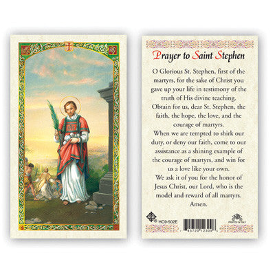 Saint Stephen Prayer Card