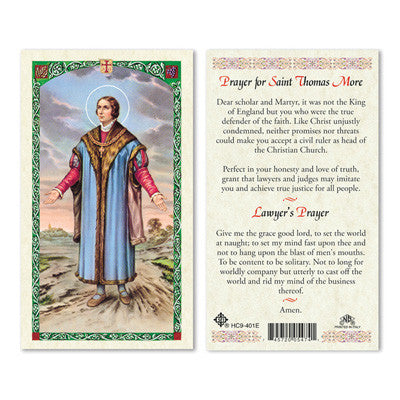 Saint Thomas More Prayer Card