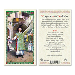 Saint Valentine Prayer Card
