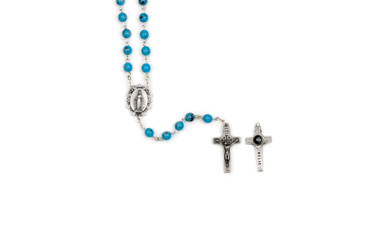 Shomali Blue Rosary with Relic