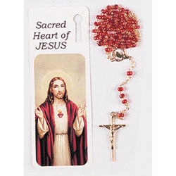 Sacred Heart of Jesus Bookmark With Rosary