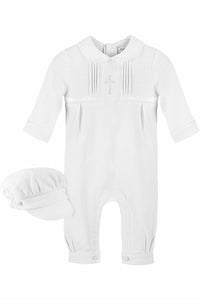 Baby Boy Elegant Christening Bishop Dress Outfit with Hat - 6M