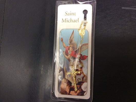 Saint Michael Bookmark With Rosary