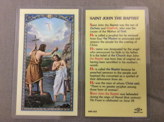 Saint John the Baptist  Biography  Prayer Card