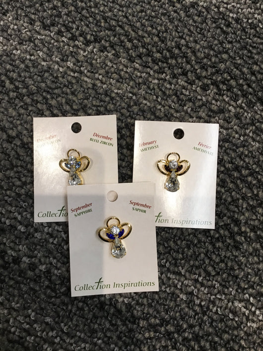 Shomali Birthstone Angel Pin