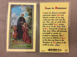 Saint Gerard Prayer for Motherhood Prayer Card