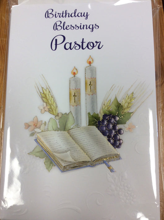 Greetings of Faith - Birthday Blessings Pastor - Greeting Cards