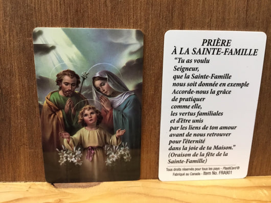 Prayer Card (Fr) - Priere a l Sainte-famille