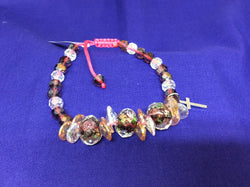 Crystal Cross Bracelet With Floral Design amethyst