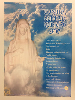 Come Walk with Me (prayer and image of Mary) - poster