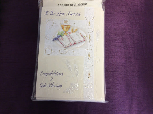 To the New Deacon Congratulations and God’s Blessings