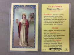 Saint Barbara  Prayer Card