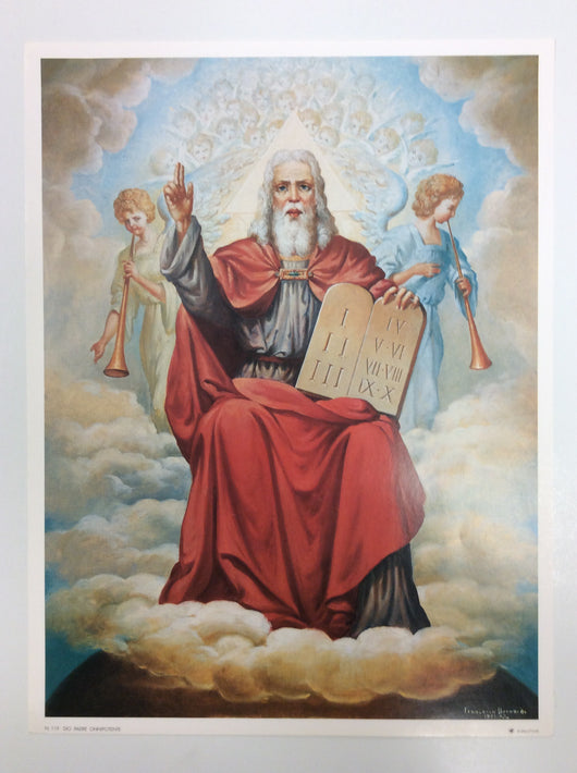 God the Father Almighty with the Ten Commandments - print