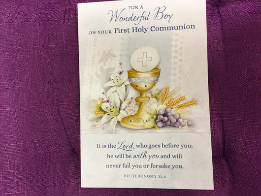 For a wonderful boy on Your First Holy Communion
