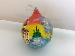 Belarusian ornament with hand-painted scenery