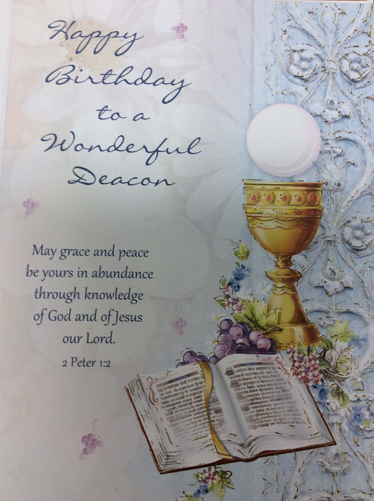 Happy Birthday to a Wonderful Deacon  - Greeting Card