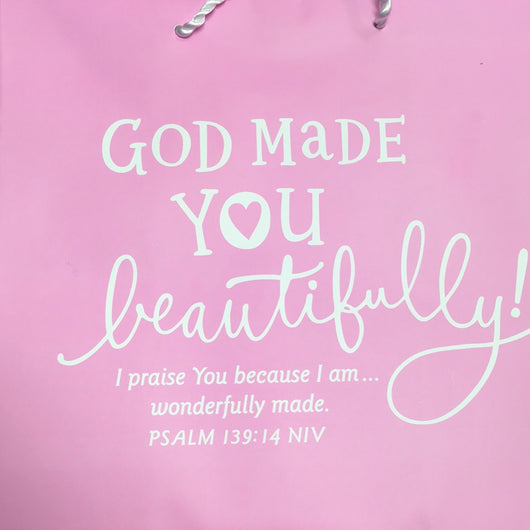 Gift Bag (pink) - God Made You Beautfully!
