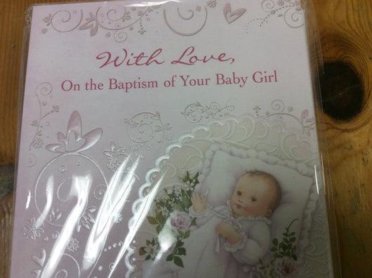 With Love on the Baptism of your Baby Girl Greeting Card