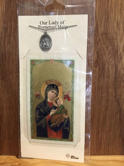 OL Perpetual Help pewter medal and chain