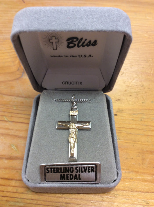 Bliss Crucifix Polished Sterling Silver