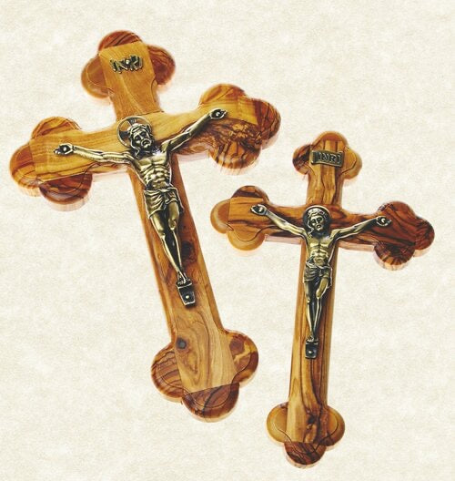 Shomali Orient Olivewood Bronze Cross 10