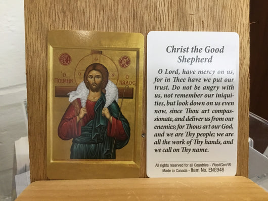 Christ the Good Shepherd Icon  Prayer Card