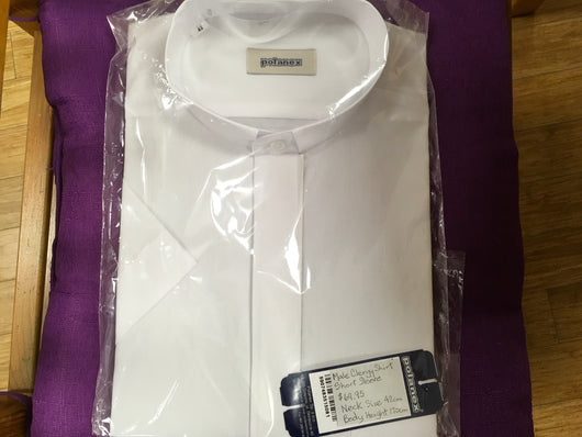 Clergy Shirt (Short sleeve, white, size 42 neck size 16.5) - Polanex