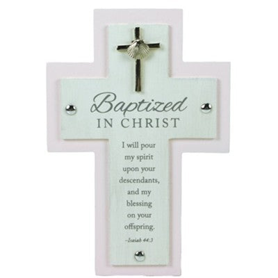 Baptized in Christ Pink Cross