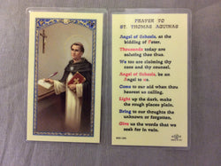 Saint Thomas Aquinas Angel of Schools Prayer Card