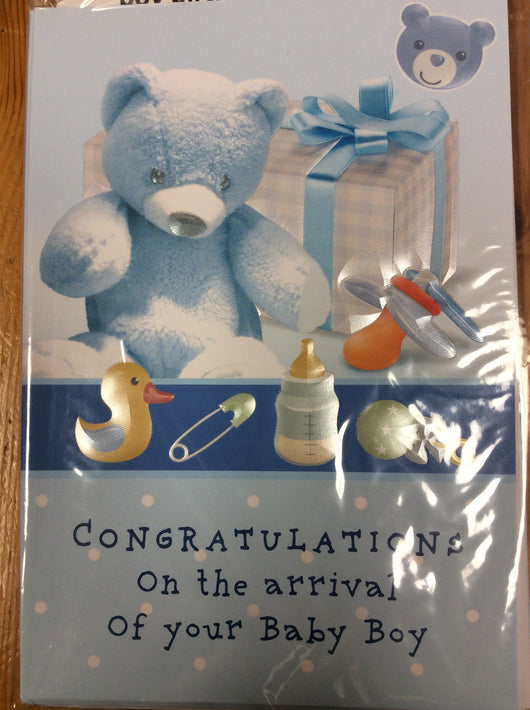 Greetings of Faith - Congratulations on the Arrival of Your Baby Boy - Greeting Card
