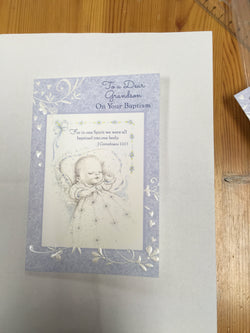 Greetings of Faith - To a Dear Grandson on his Baptism - Greeting Card
