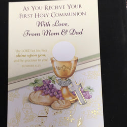 Greeting Cards- As You Receive Your First Holy Communion With Love, from Mom & Dad