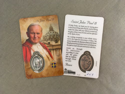 Saint John Paul II Prayer Card with Embedded Medal