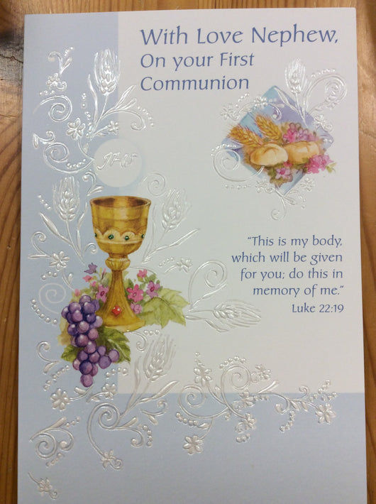 Greetings of Faith - With Love Nephew On your First Communion