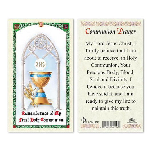 Remembrance of My First Holy Communion Prayer Card